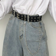 Load image into Gallery viewer, Women Punk Chain Fashion Belt Adjustable Double/Single Row Hole Eyelet Waistband with Eyelet Chain Decorative Belts 2020 New
