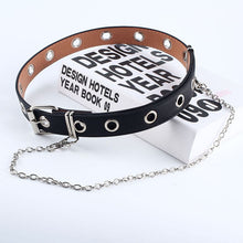 Load image into Gallery viewer, Women Punk Chain Fashion Belt Adjustable Double/Single Row Hole Eyelet Waistband with Eyelet Chain Decorative Belts 2020 New
