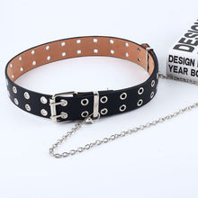 Load image into Gallery viewer, Women Punk Chain Fashion Belt Adjustable Double/Single Row Hole Eyelet Waistband with Eyelet Chain Decorative Belts 2020 New
