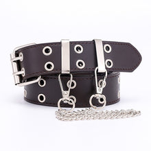 Load image into Gallery viewer, Women Punk Chain Fashion Belt Adjustable Double/Single Row Hole Eyelet Waistband with Eyelet Chain Decorative Belts 2020 New
