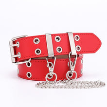 Load image into Gallery viewer, Women Punk Chain Fashion Belt Adjustable Double/Single Row Hole Eyelet Waistband with Eyelet Chain Decorative Belts 2020 New
