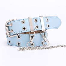 Load image into Gallery viewer, Women Punk Chain Fashion Belt Adjustable Double/Single Row Hole Eyelet Waistband with Eyelet Chain Decorative Belts 2020 New

