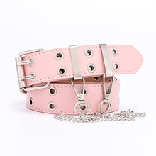 Load image into Gallery viewer, Women Punk Chain Fashion Belt Adjustable Double/Single Row Hole Eyelet Waistband with Eyelet Chain Decorative Belts 2020 New
