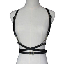 Load image into Gallery viewer, Women Sexy Harajuku O-Ring Garters faux Leather Women Body Bondage Cage Sculpting Harness Waist Belt Straps Suspenders Belt
