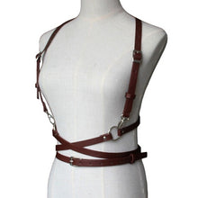 Load image into Gallery viewer, Women Sexy Harajuku O-Ring Garters faux Leather Women Body Bondage Cage Sculpting Harness Waist Belt Straps Suspenders Belt
