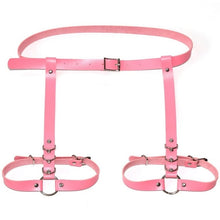 Load image into Gallery viewer, Women Sexy Harajuku O-Ring Garters faux Leather Women Body Bondage Cage Sculpting Harness Waist Belt Straps Suspenders Belt
