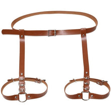 Load image into Gallery viewer, Women Sexy Harajuku O-Ring Garters faux Leather Women Body Bondage Cage Sculpting Harness Waist Belt Straps Suspenders Belt
