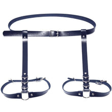 Load image into Gallery viewer, Women Sexy Harajuku O-Ring Garters faux Leather Women Body Bondage Cage Sculpting Harness Waist Belt Straps Suspenders Belt
